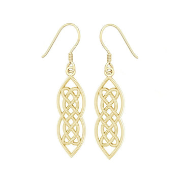 Celtic Hearts Entwined Solid Gold Earrings GTE121 - Jewelry